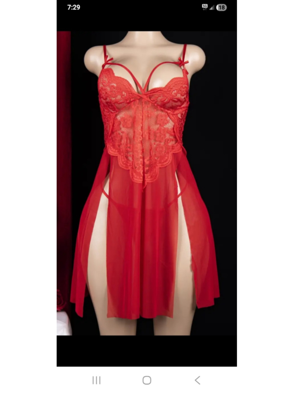Ladies Sexy Red 2 Pc Lingerie Outfit Size 2xl